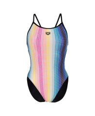 WOMEN'S ARENA CIRCLE STRIPE SWIMSUIT LACE BACK KADIN YÜZÜCÜ MAYOSU