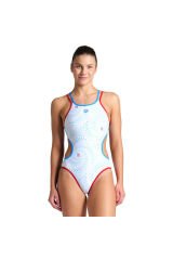 One Fireflow Swimsuit Double Cross Kadın Beyaz Yüzücü Mayosu 008597485